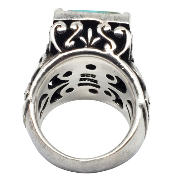 Barse Sterling Silver Turquoise Gemstone Ring Size 7 #21004 - Picture 3 of 11